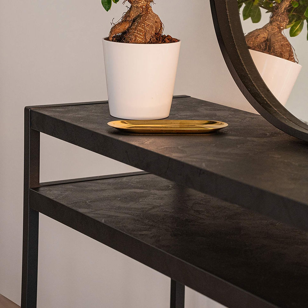Thumbnail: Metal Console Table Sofa Dressing Table Desk Unit Hallway Living Black Concrete