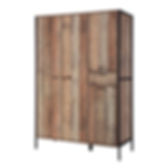 Urban Rustic Large Triple Wardrobe with 4 Doors and Drawer