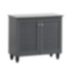 Shoe Cabinet Stand Rack Storage Cupboard Sideboard Hall Unit with 2 Louvre Doors Dark Grey colour