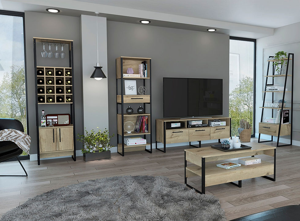 Thumbnail: Metal Frame Coffee Tea Table with Storage Shelf Industrial Style - Brook