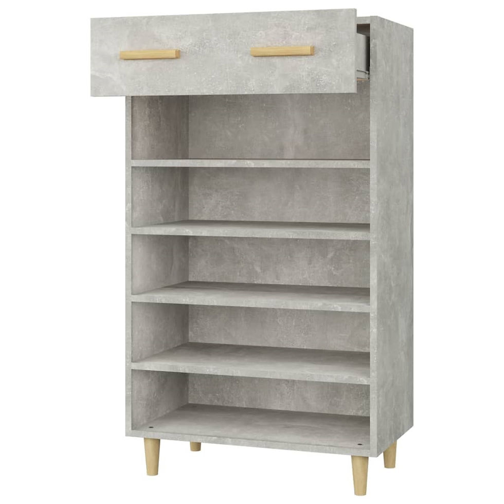 Thumbnail: Concrete Grey 5 Tier Shoe Rack with Drawer