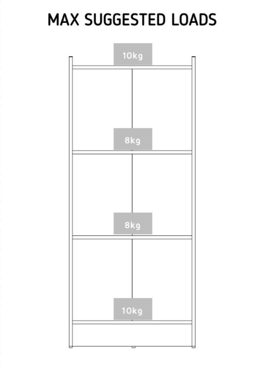 Thumbnail: Low 3 Tier Bookcase Display Storage Shelving Unit Bookshelf - Brook