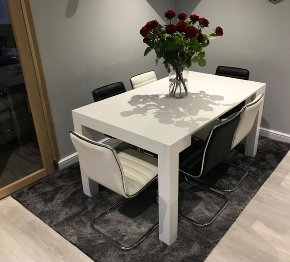 Thumbnail: Extending Console to Dining Table Dressing Table Desk 1-14 Seater Space Saving in Glossy White Finish