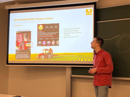 Présentation des analyses marketing sur le label Prix Juste Producteur sur le campus de Charleroi (14/12/2023)