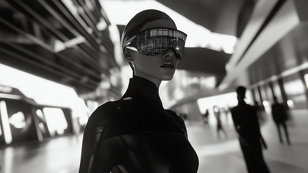 Thumbnail: Futuristic Fashion Walk – Black & White