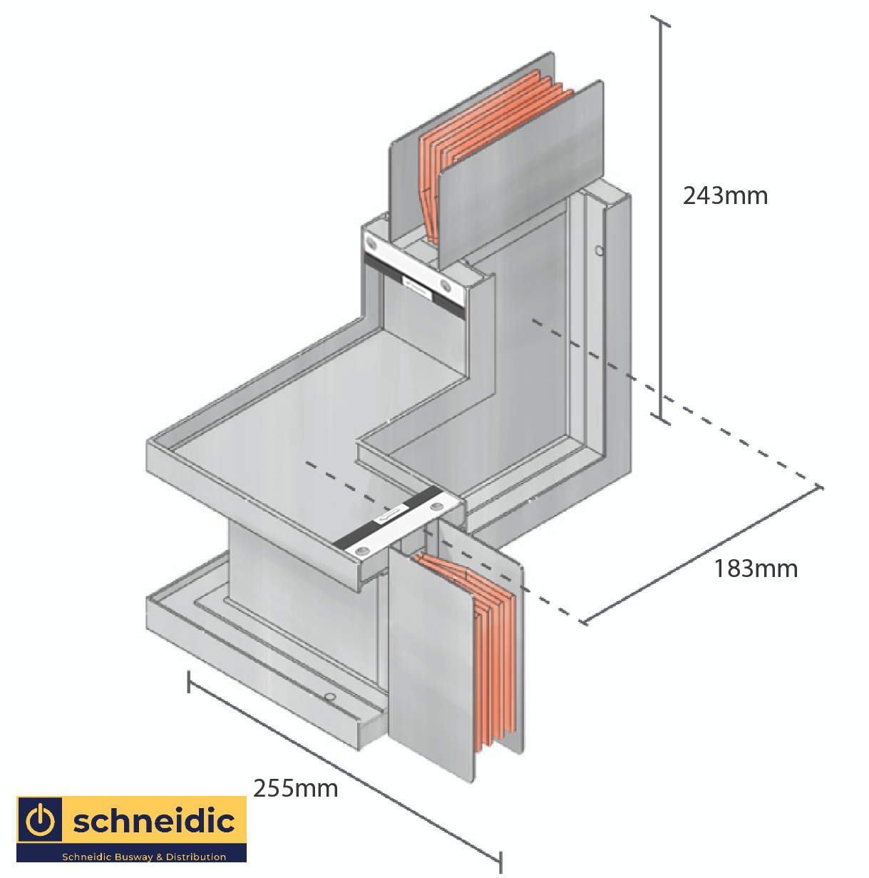 Combination Elbows | Edge Right Flatwise Up | 1250A | 183mm