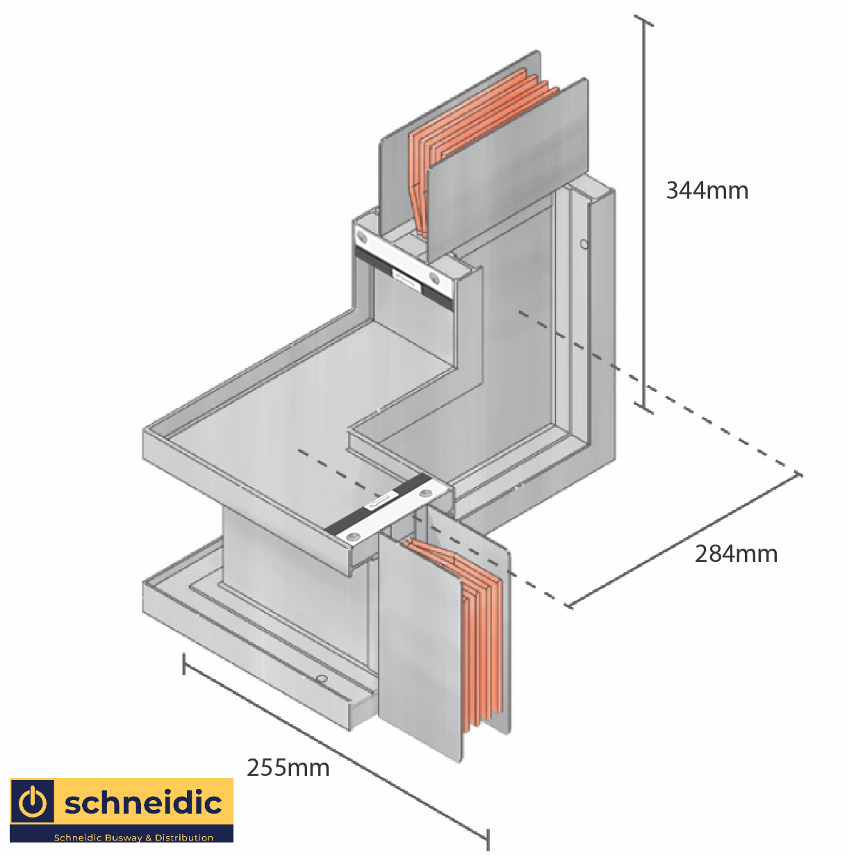 Combination Elbows | Edge Right Flatwise Up | 3200A | 284mm