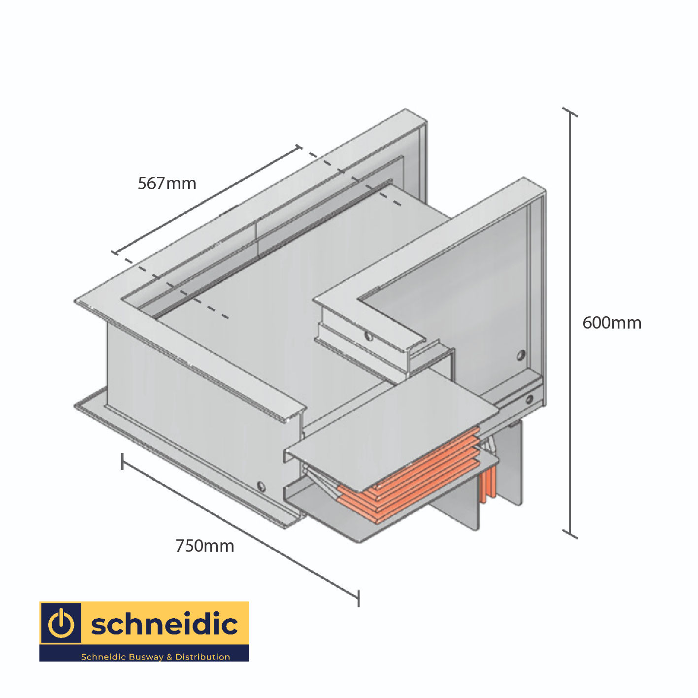 Combination Elbows | Flatwise Up Edgewise Right | 2000A | 567mm