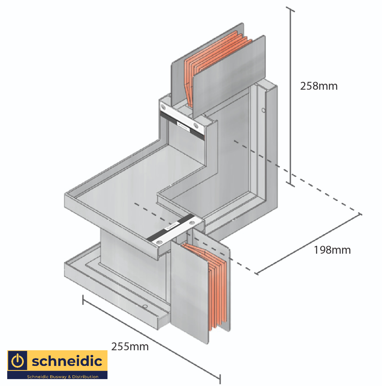Combination Elbows | Edge Right Flatwise Up | 1600A | 198mm