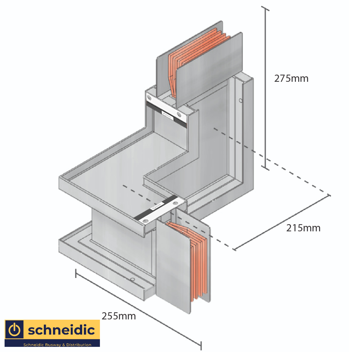 Combination Elbows | Edge Right Flatwise Up | 2000A | 215mm