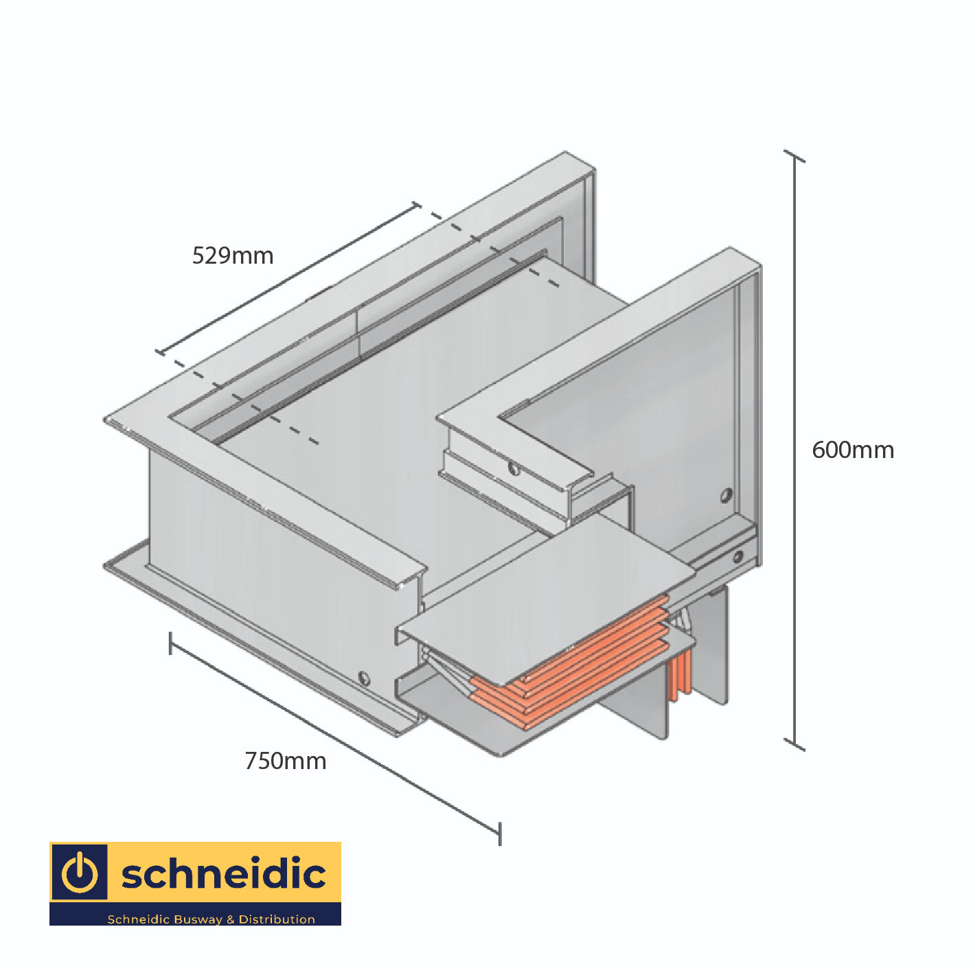 Combination Elbows | Flatwise Up Edgewise Right | 2000A | 529mm