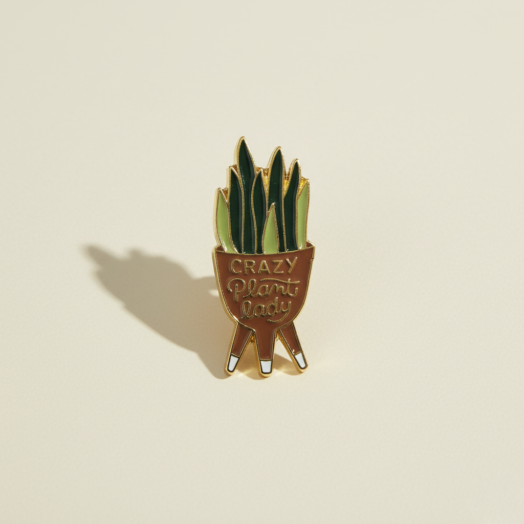 Fun Crazy Plant Lady | Enamel Pin