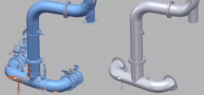 3D scan piping reverse engineering