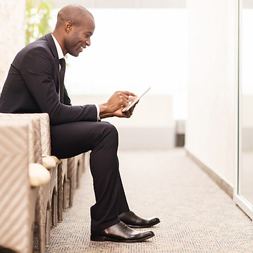 Confident businessman waiting for an interview