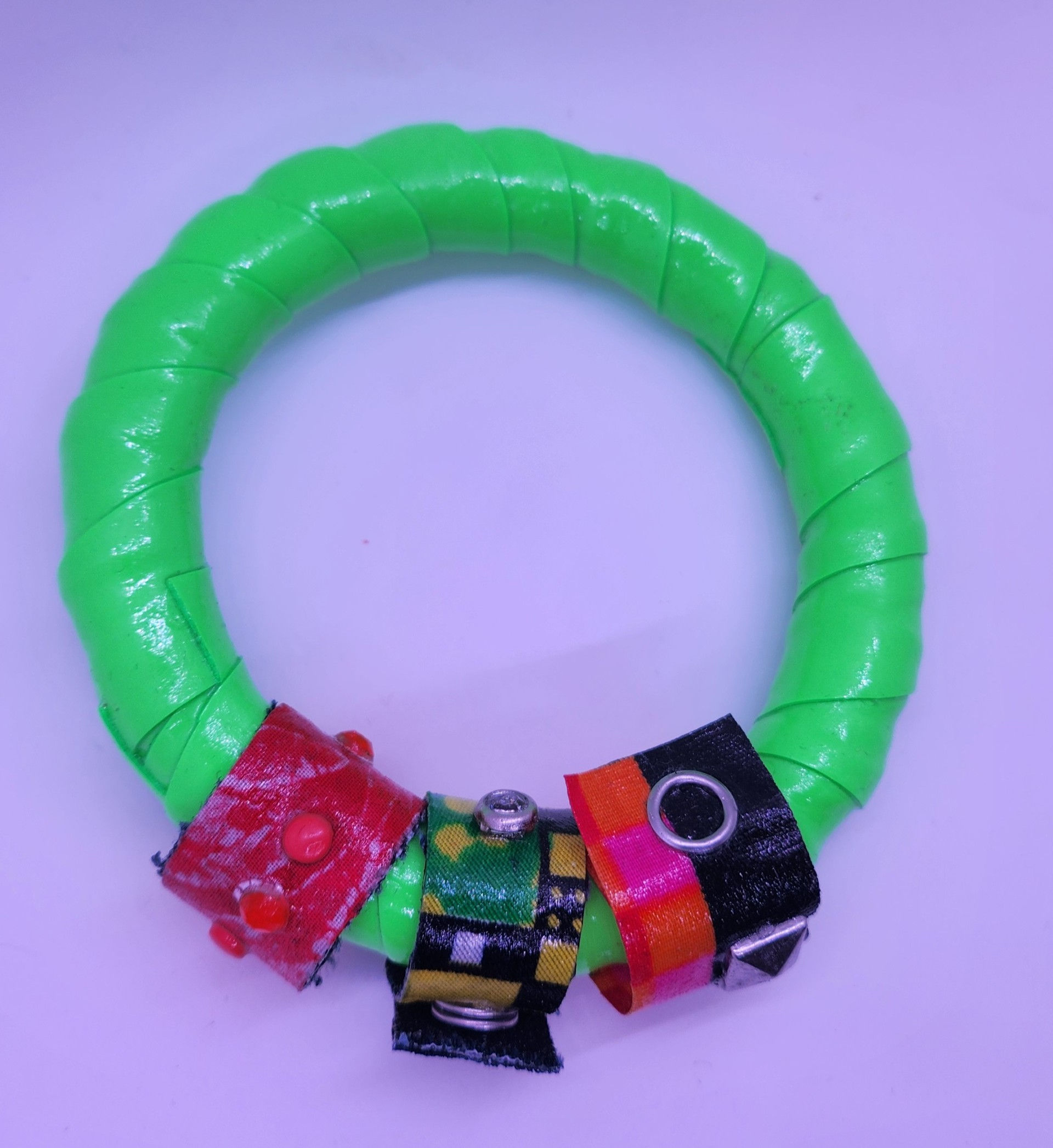 Lime green embellished bracelet