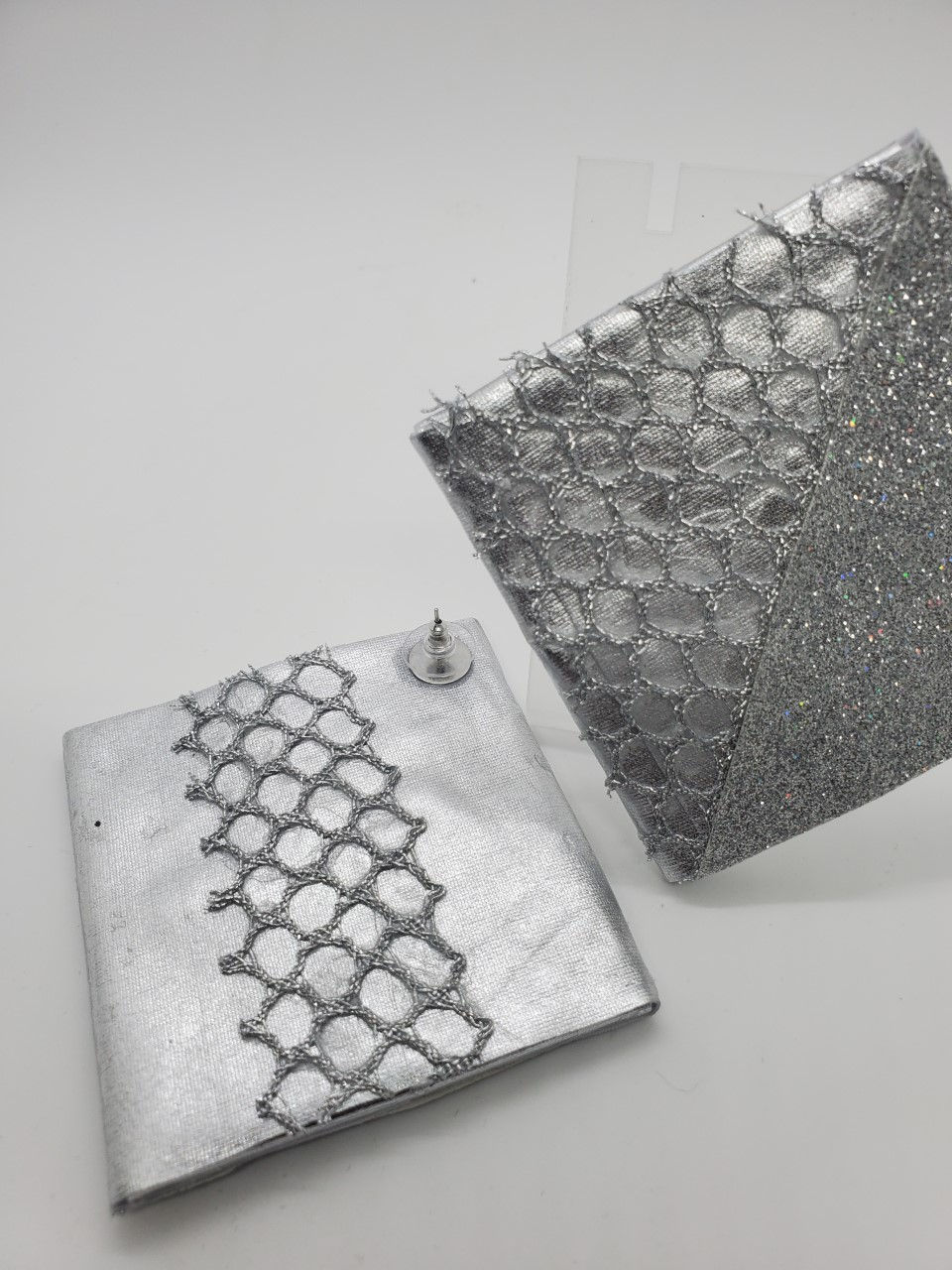 Thumbnail: Silver square earrings