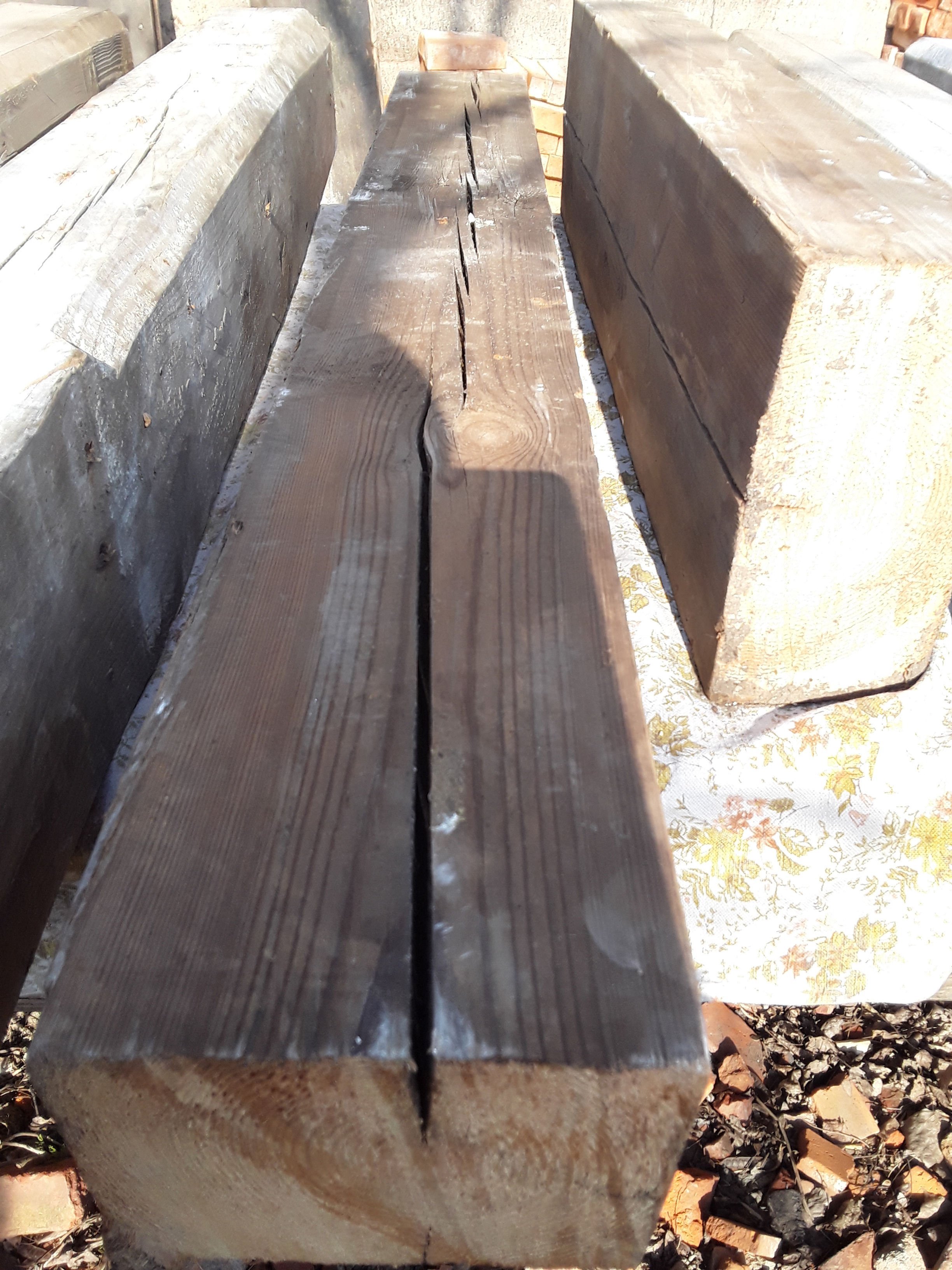 Reclaimed, 200 years solid pine beam. 5 foot long.