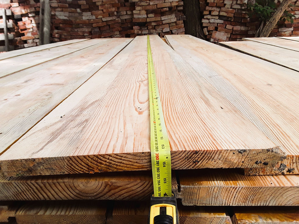 Thumbnail: Reclaimed wide pine floorboards. 8-15 "width. 30 mm thick. Length 9-11'.