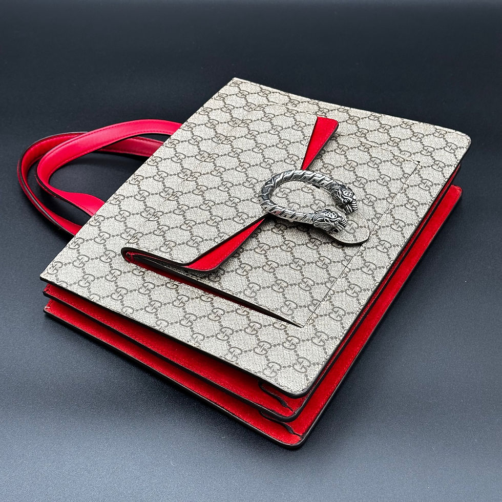 Thumbnail: Gucci Dionysus handbag in beige monogram canvas and red leather