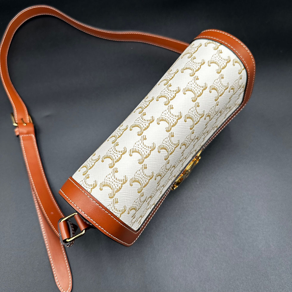 Thumbnail: Celine Teen Triomphe Bag Canvas and Calfskin White