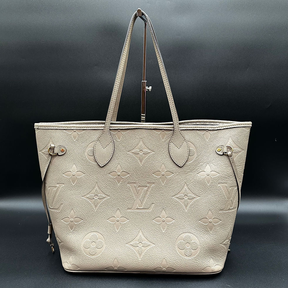Thumbnail: Louis Vuitton Tourterelle Monogram Empreinte Giant Neverfull MM