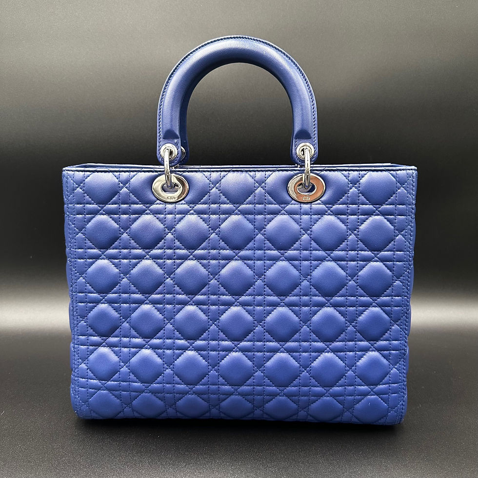 Thumbnail: Christian Dior Large Lady Dior - Blue