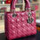 Thumbnail: Christian Dior Medium Lady Dior - Cherry Red