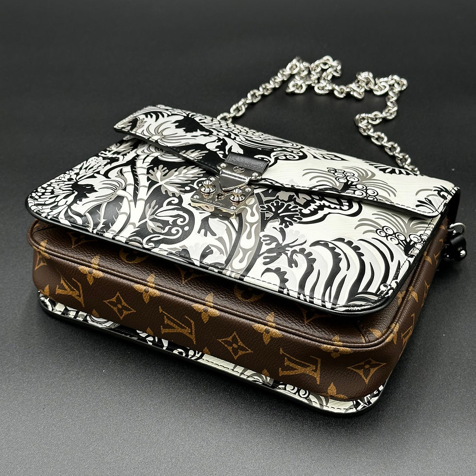 Thumbnail: LOUIS VUITTON Epi Monogram Floral Pochette Metis Black White
