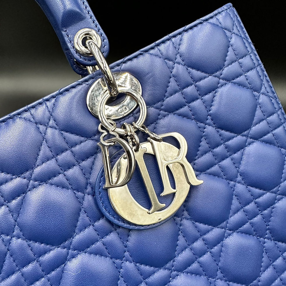 Thumbnail: Christian Dior Large Lady Dior - Blue