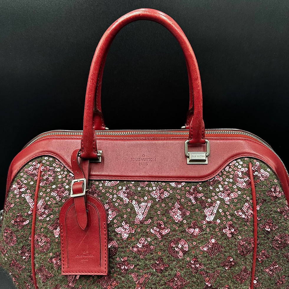 Thumbnail: Sequin Monogram Sunshine Express North South Burgundy