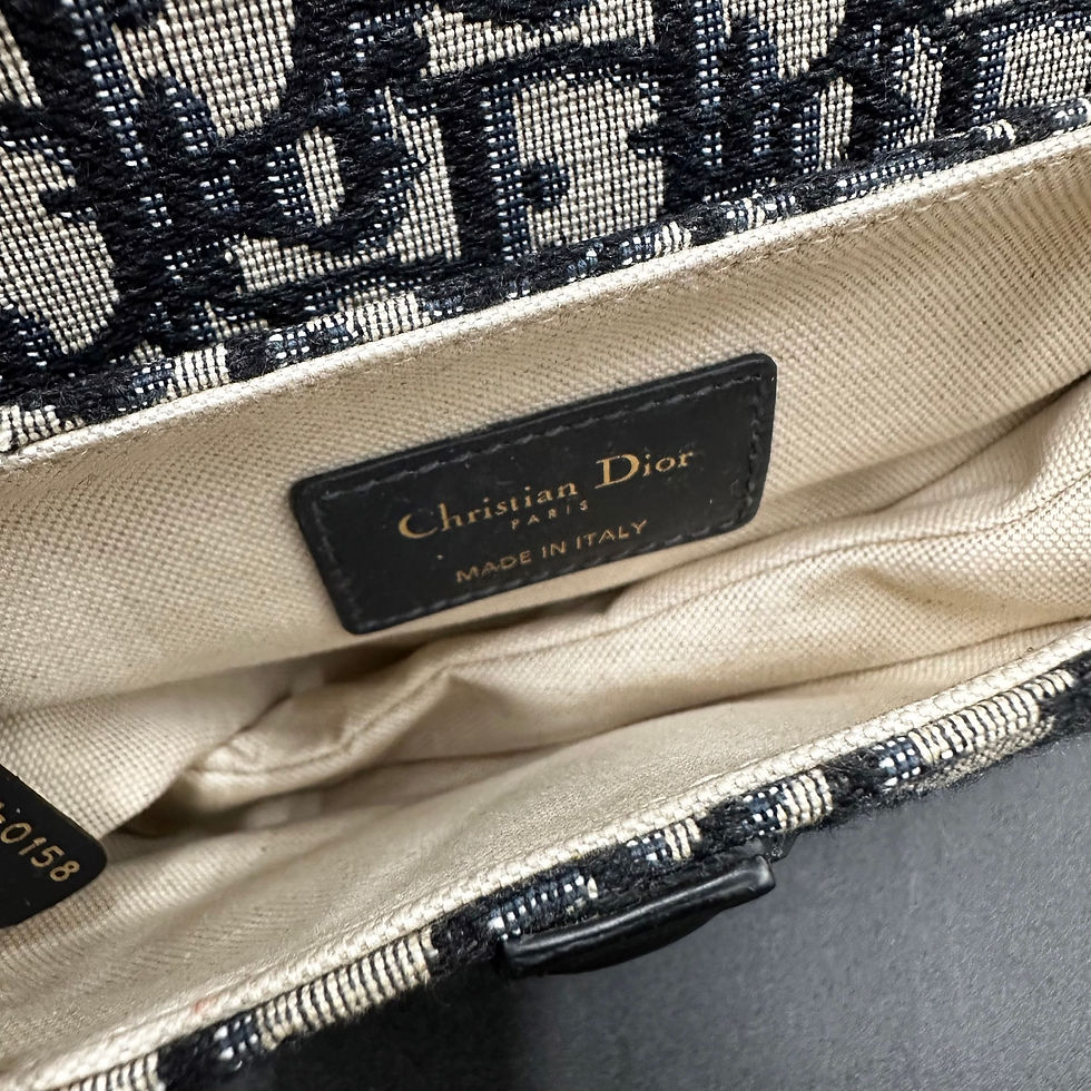 Thumbnail: Christian Dior Mini Navy Oblique Saddle Hand Bag