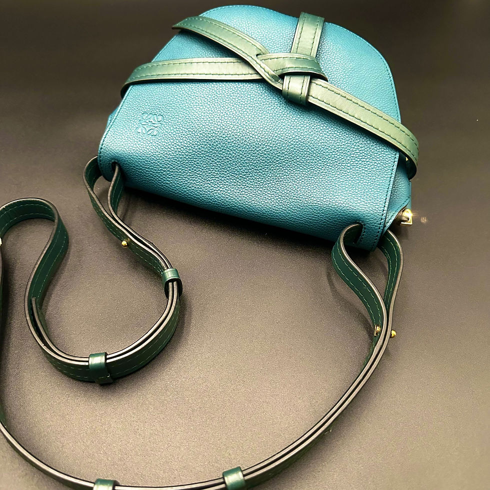 Thumbnail: Loewe Grained Calfskin Small Gate Crossbody in Blue 