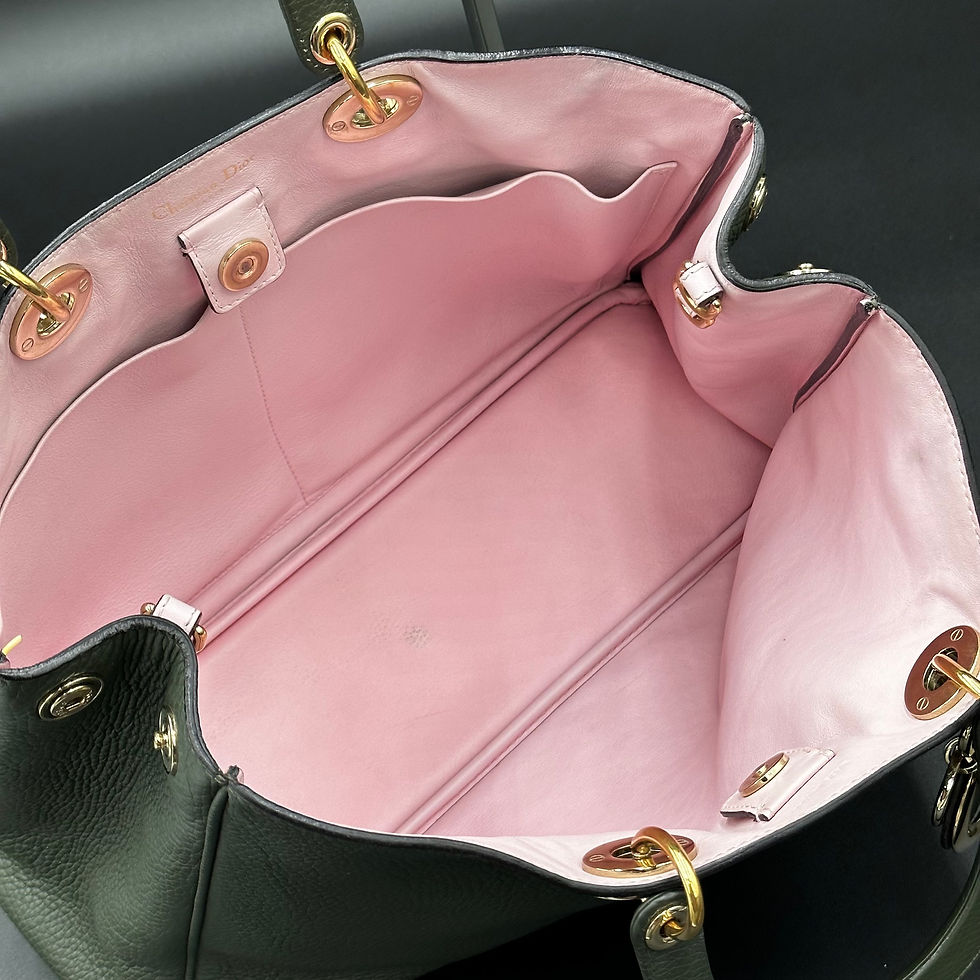 Thumbnail: Christian Dior Calfskin Large Diorissimo Navy Green bag