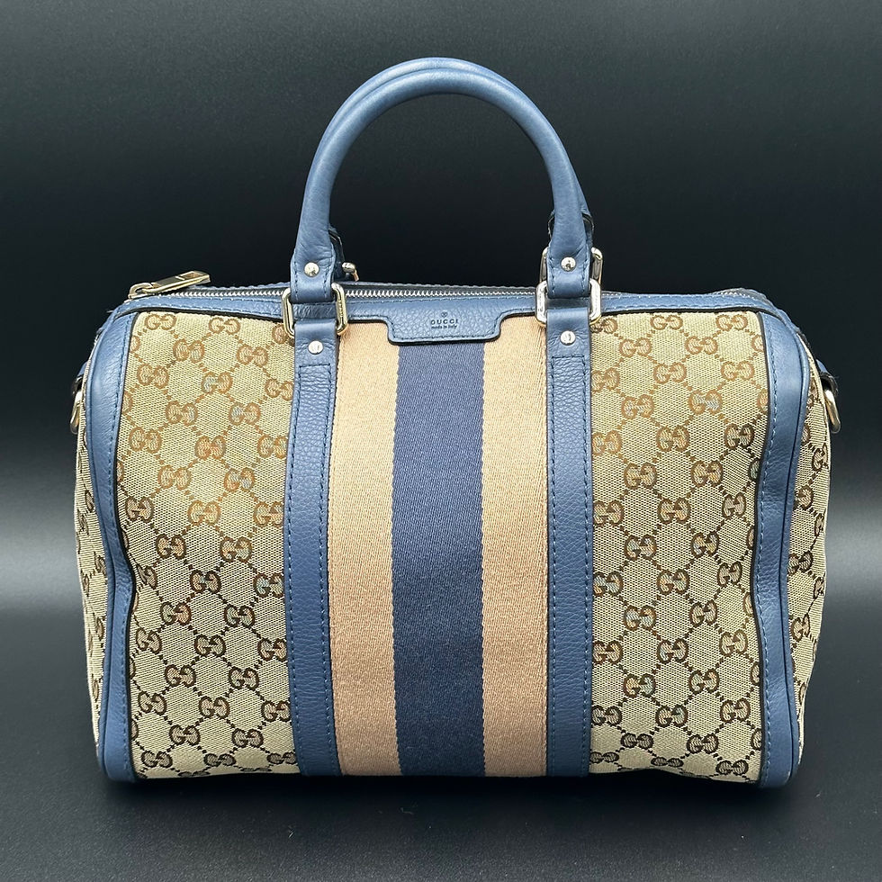 Thumbnail: Vintage Web Original GG Boston bag (Blue)