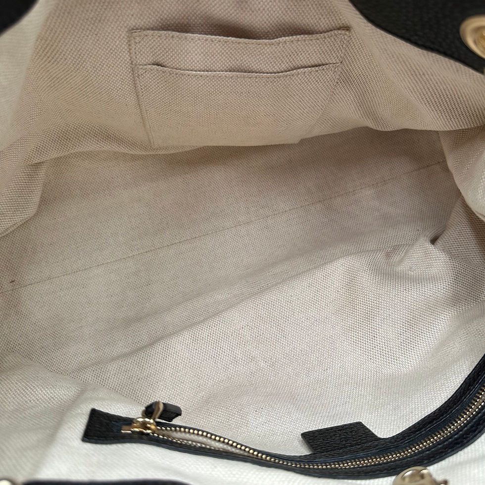 Thumbnail: Gucci Soho Chain Black pebbled leather tote