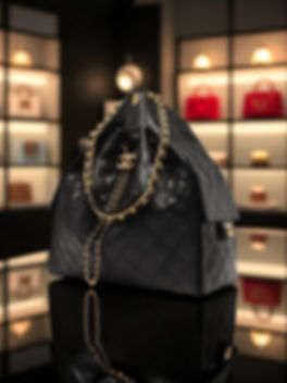 Chanel 25  Black Caviar Quilted Shopping Tote