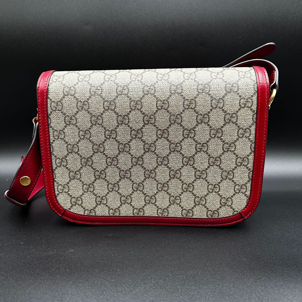 Thumbnail: Gucci GG Supreme Monogram Calfskin Horsebit 1955 Shoulder bag Cherry