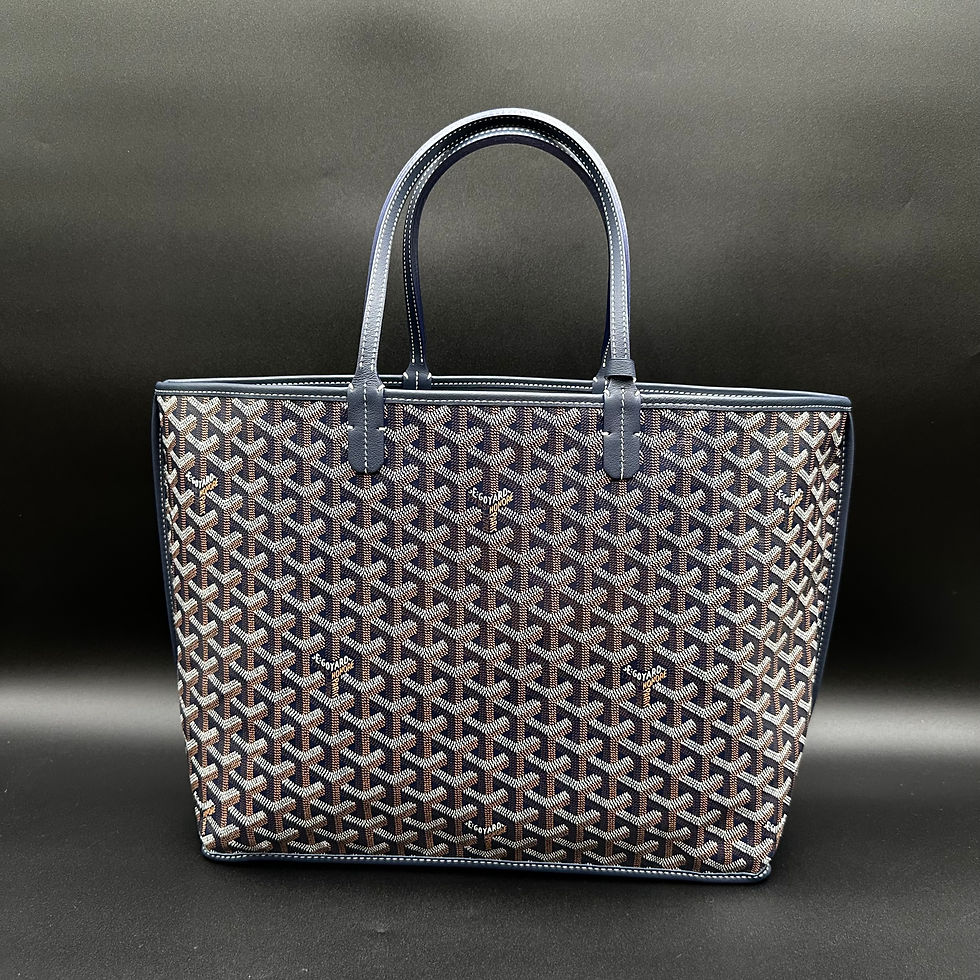Thumbnail: Goyard Goyardine Anjou PM Navy Blue with Embroidered Seahorse Bag