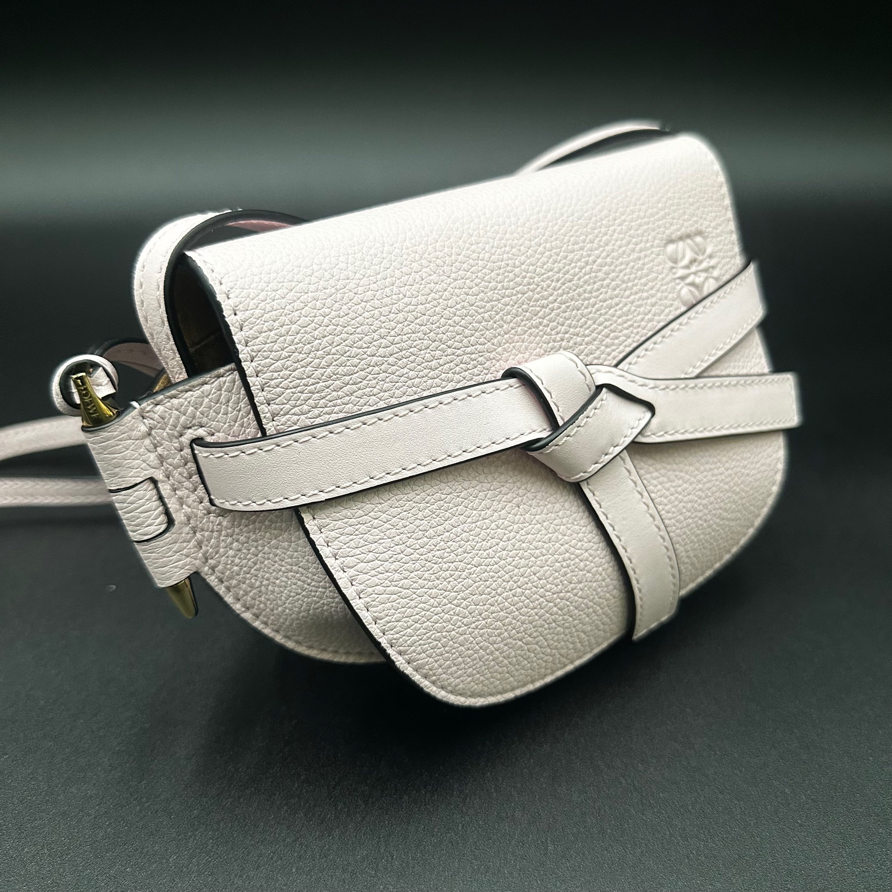 Loewe Grained Calfskin Mini Gate Crossbody in Baby Pink