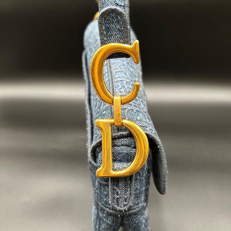 Thumbnail: Christian Dior Denim Oblique Saddle Hand Bag