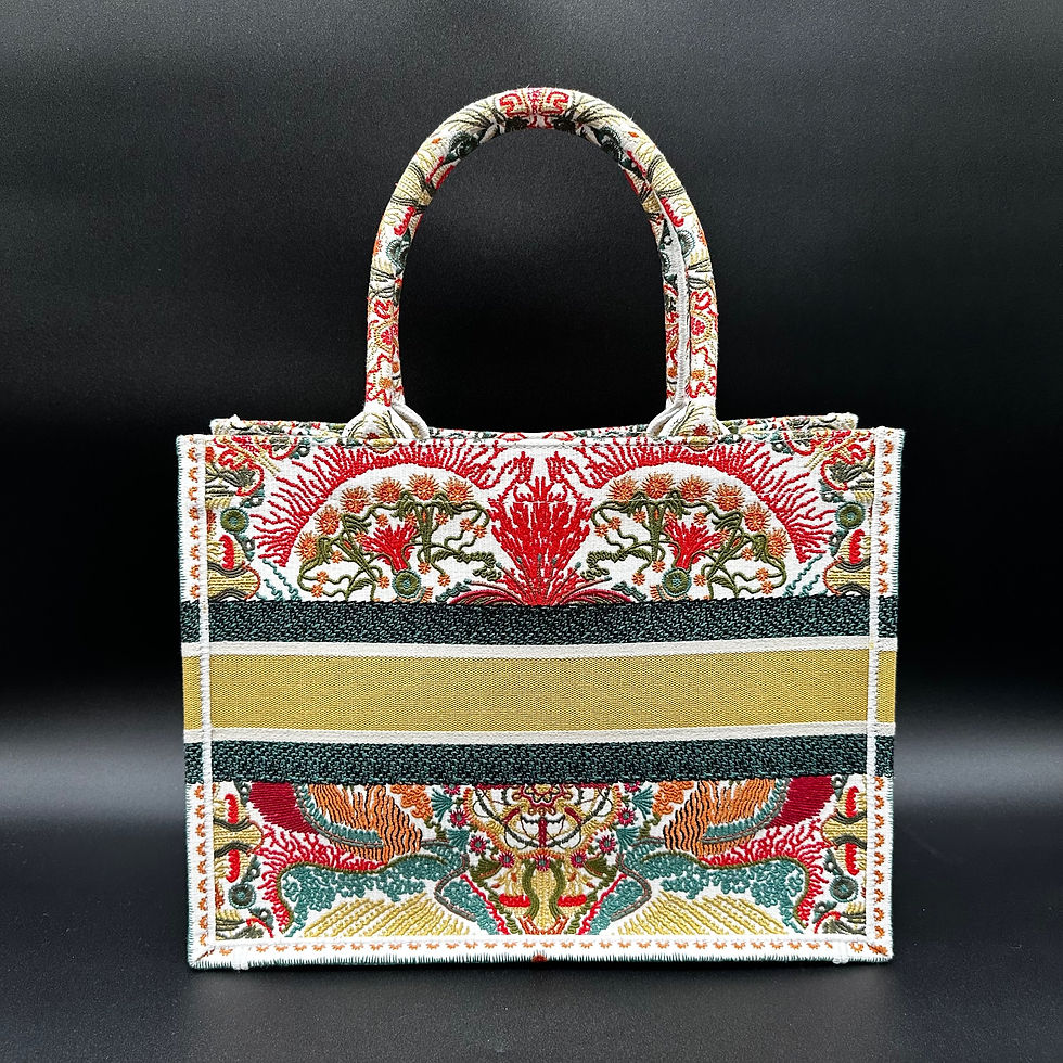 Thumbnail: Christian Dior Canvas Embroidered Heart Lights Medium Book Tote Multicolor