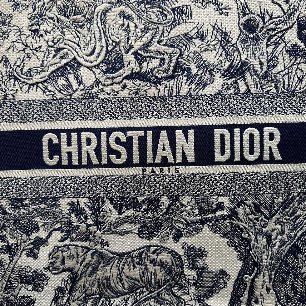 Thumbnail: Christian Dior Canvas Embroidered Large Dioriviera Toile De Jouy Book Tote Blue