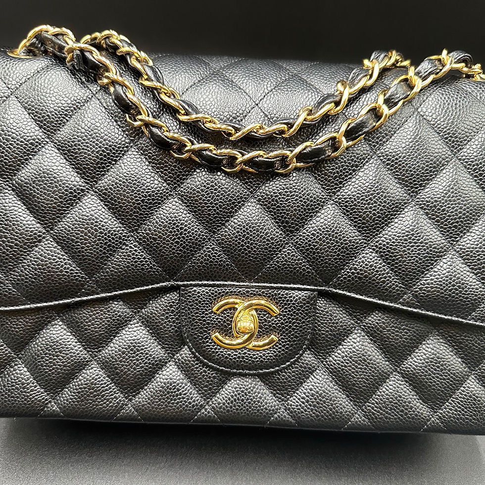 Thumbnail: Chanel Caviar Quilted Jumbo Double Flap Black GHW