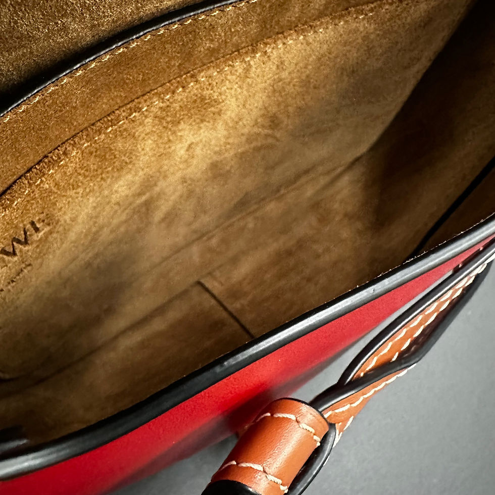Thumbnail: Loewe Box Calfskin leather Small Gate Crossbody in Hazelnut, Pecan and Red