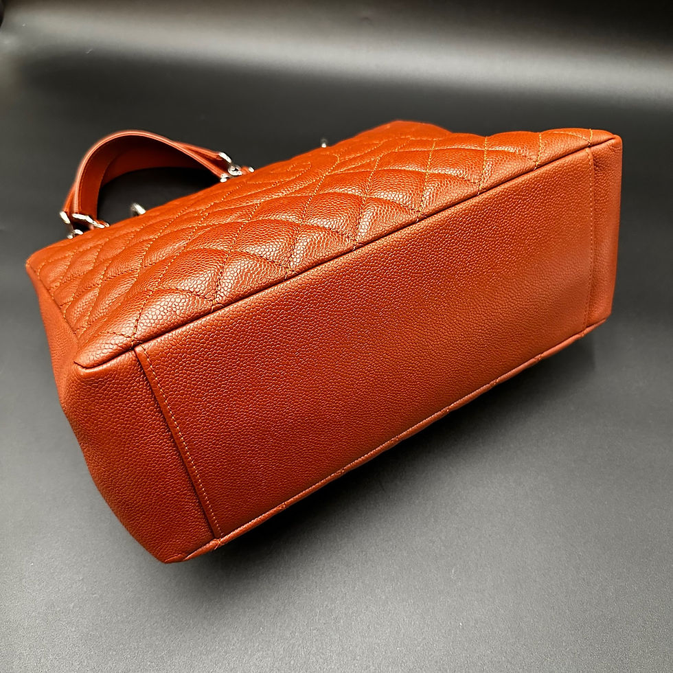 Thumbnail: Chanel Caviar Quilted Grand Shopping Tote GST Terracotta 