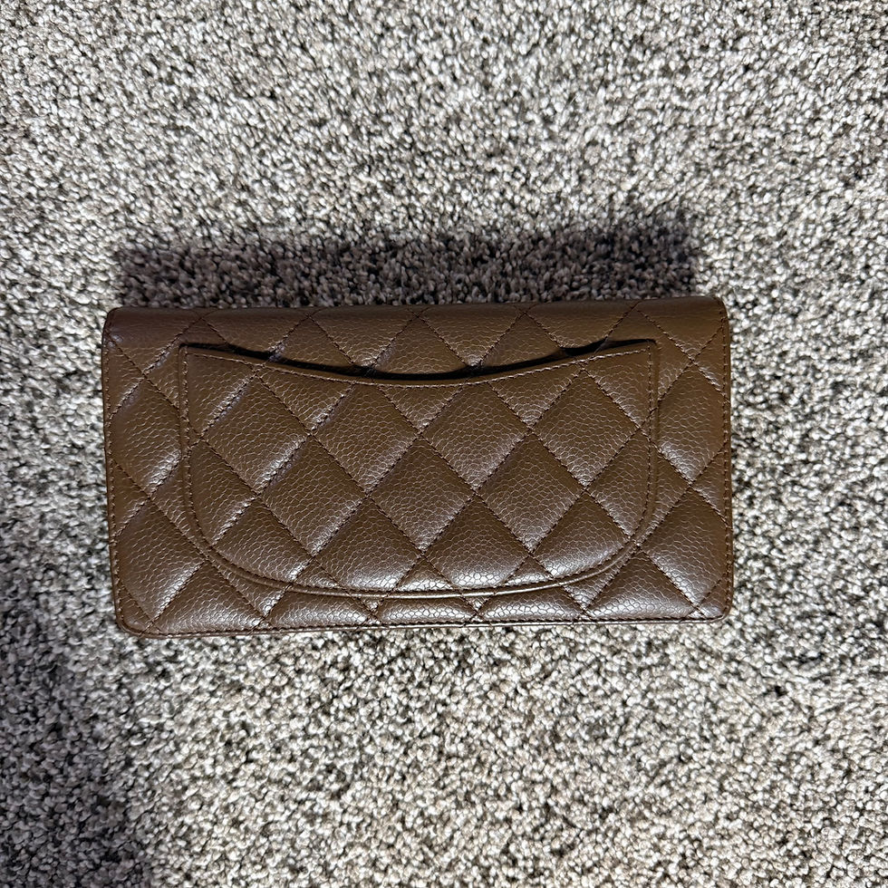 Thumbnail: Chanel Caviar Quilted Yen Wallet - Brown