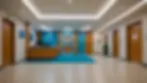 Eye level view of a state-of-the-art medical facility entrance