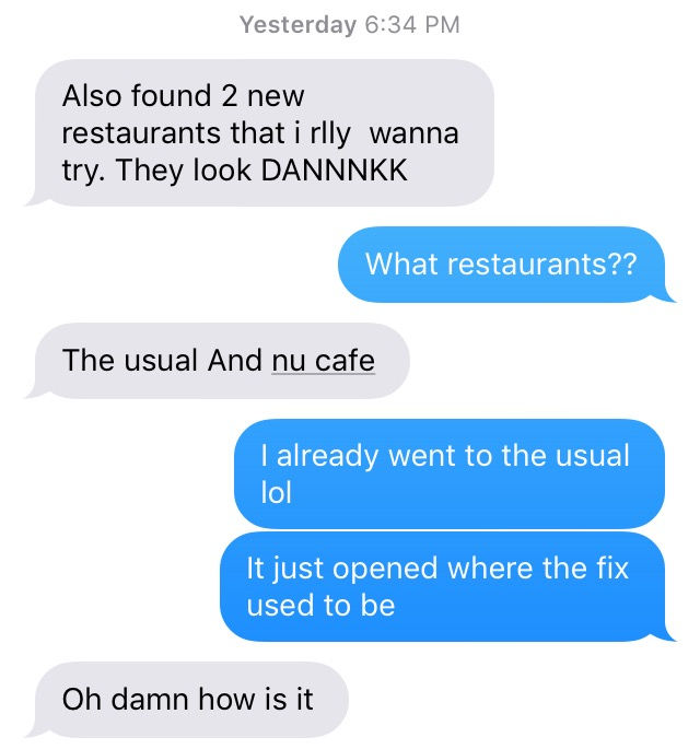 Usual text convo