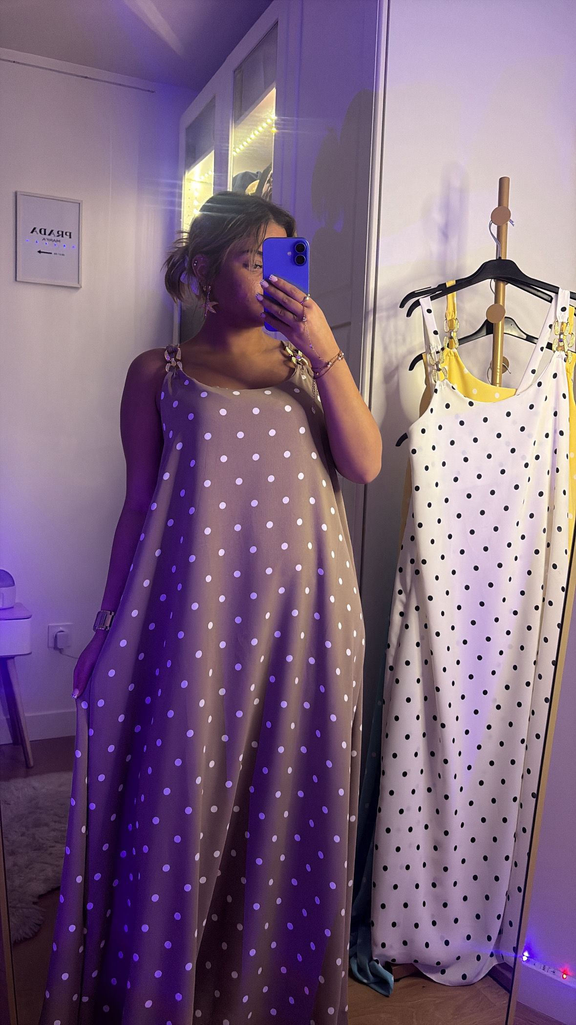 Robe à point beige