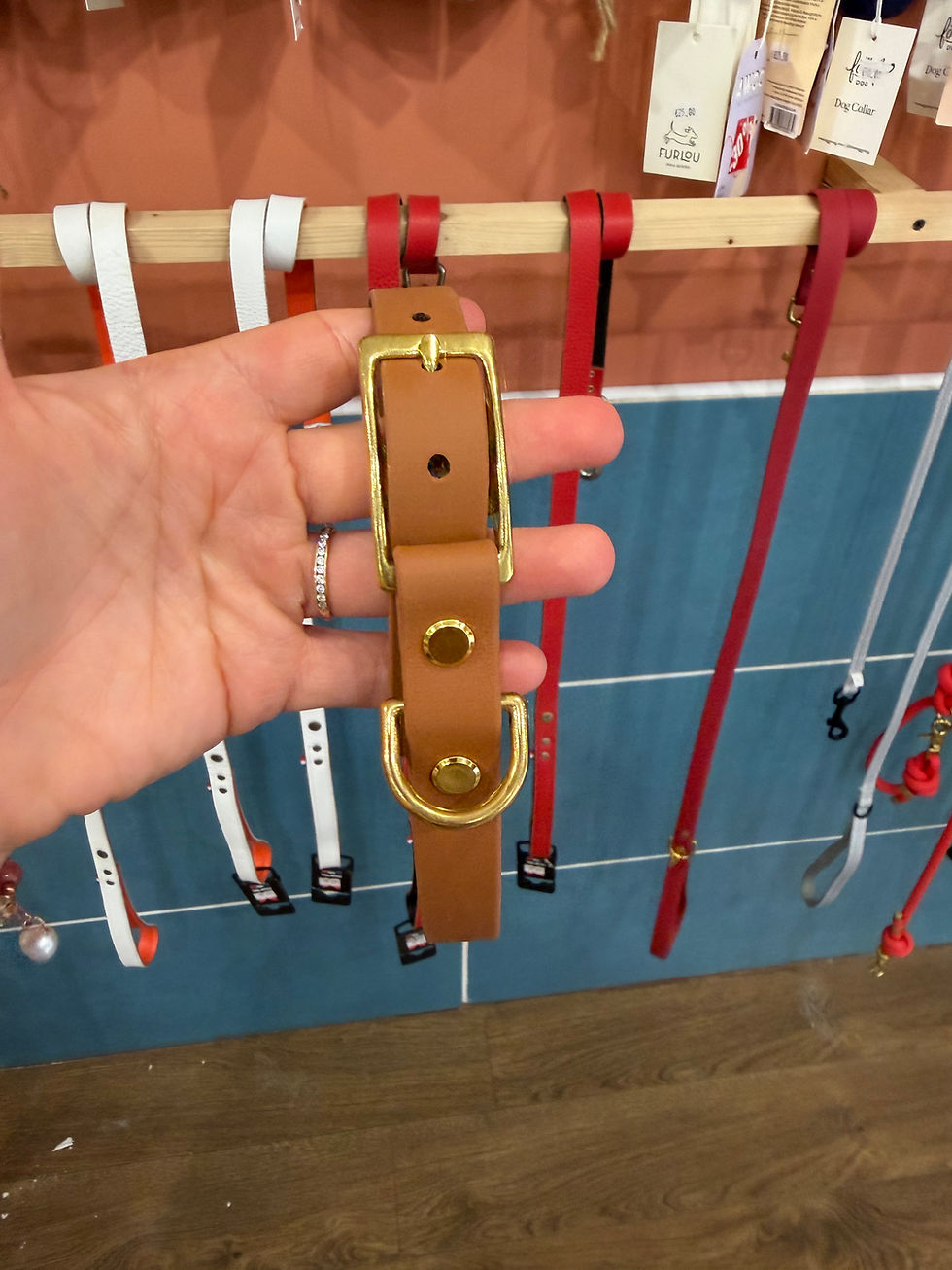 Miniature : Collier en biothane marron 